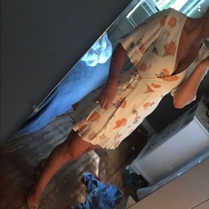 Cotton candy LA floral wrap dress
